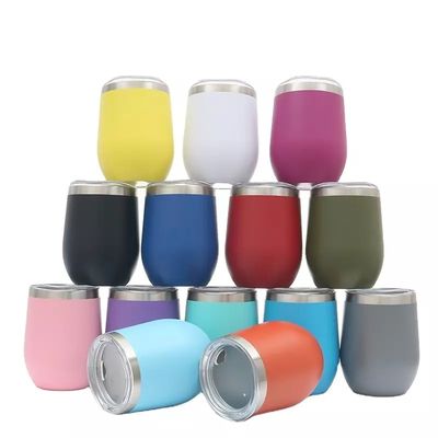 Double Walled Stainless Steel Mug Egg Shape Tumbler With Lid for 240ml/350ml Capacity