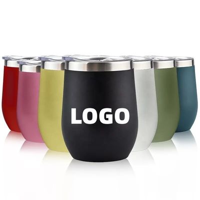 Camping Occasion 12oz Stainless Steel Insulated Egg Shaped Mug with PP Food Grade Lid