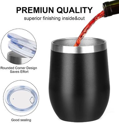 Camping Occasion 12oz Stainless Steel Insulated Egg Shaped Mug with PP Food Grade Lid