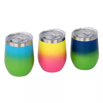 Camping Occasion 12oz Stainless Steel Insulated Egg Shaped Mug with PP Food Grade Lid