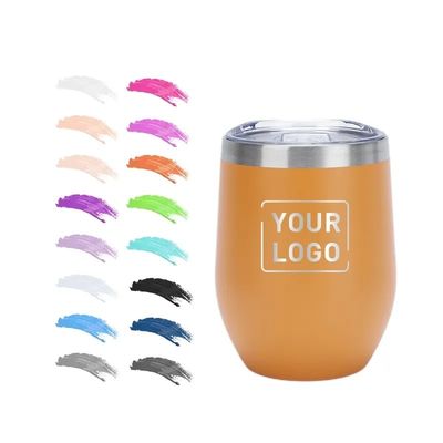 Customized 12oz Stainless Steel Coffee Cup Egg Shape Tumbler with PP Food Grade Lid