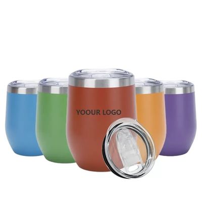 12oz Double Wall Stainless Steel Travel Coffee Mug Insulated Vacuum Egg Shape Mugs Wine Tumbler