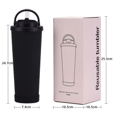 2023 Portable Handle Stainless Steel Water Bottle with Straw and Double-Layer Insulation