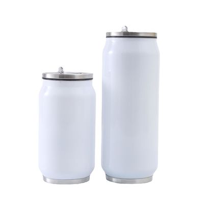12oz 17oz Double Wall Stainless Steel Soda Can Tumbler with Straw Lid Beverage Holder