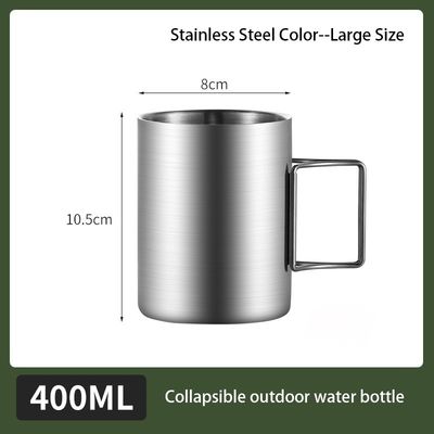 OEM Stainless Steel Direct Supply Double Wall Mug Camping Mug With Foldable Handle