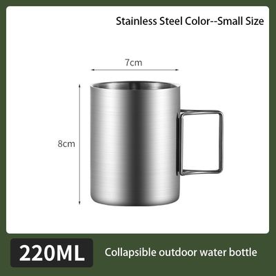 OEM Stainless Steel Direct Supply Double Wall Mug Camping Mug With Foldable Handle