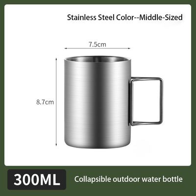 OEM Stainless Steel Direct Supply Double Wall Mug Camping Mug With Foldable Handle