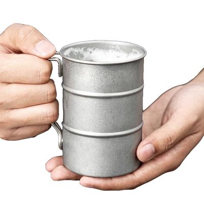 Minimalist Design Style Unbreakable Stainless Steel Pint Beer Cup 380ml with Handle