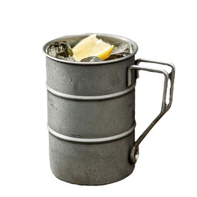 Minimalist Design Style Unbreakable Stainless Steel Pint Beer Cup 380ml with Handle