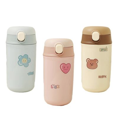 480ml Capacity Cute Cartoon Kids Water Bottles Camouflage Thermos for Back to School