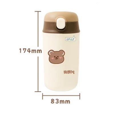 480ml Capacity Cute Cartoon Kids Water Bottles Camouflage Thermos for Back to School