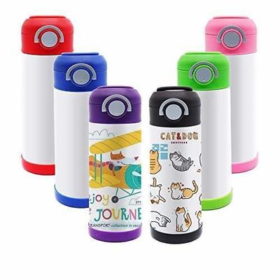 12oz Sublimation Blank White Kids Bottle Stainless Steel Double Wall Vacuum Kids Water Bottle