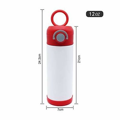 12oz Sublimation Blank White Kids Bottle Stainless Steel Double Wall Vacuum Kids Water Bottle