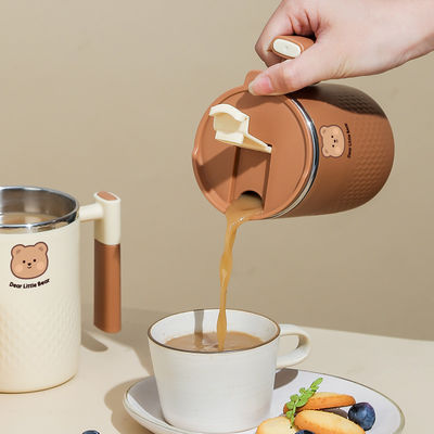 304 Stainless Steel Breakfast Cup 450ml Coffee Mug with Double Layer and Sealed Lid