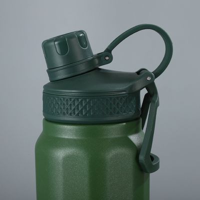 Peacock Blue Vacuum Sports Thermal Flask Stainless Steel Sport Water Bottle With Handgrip