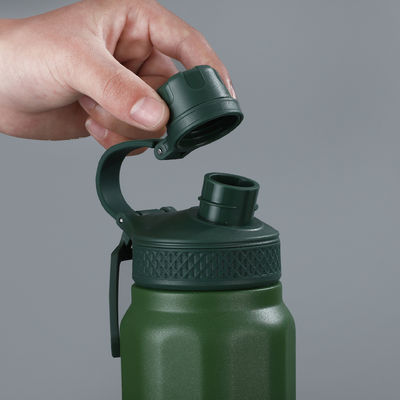 Peacock Blue Vacuum Sports Thermal Flask Stainless Steel Sport Water Bottle With Handgrip