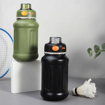 620ml/950ml Capacity Matte Man Bike Insulated Water Bottle with Curved Stainless Steel Lid
