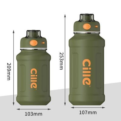 620ml/950ml Capacity Matte Man Bike Insulated Water Bottle with Curved Stainless Steel Lid
