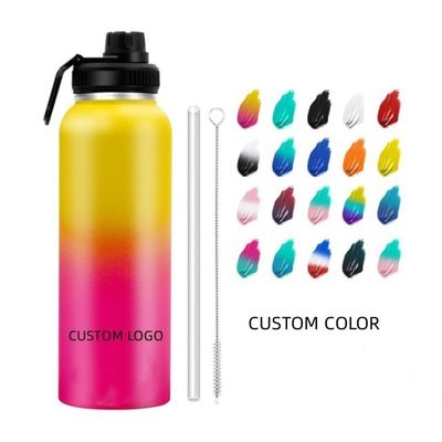 Double Wall Vacuum Insulated Water Bottle with Customized Logo and Straight Drink Lid