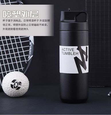 Outdoor Camping Straight Cup Double Wall Stainless Steel Vacuum Water Tumbler with Straw