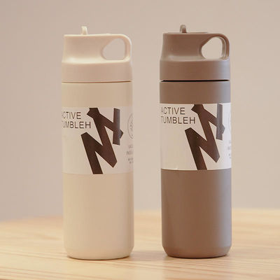 Double Walled Vacuum Water Bottle 550ml Capacity Insulated Sports Bottles with Handle