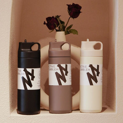 Double Walled Vacuum Water Bottle 550ml Capacity Insulated Sports Bottles with Handle