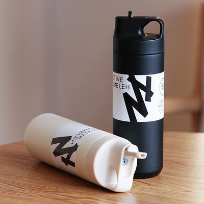 Double Walled Vacuum Water Bottle 550ml Capacity Insulated Sports Bottles with Handle