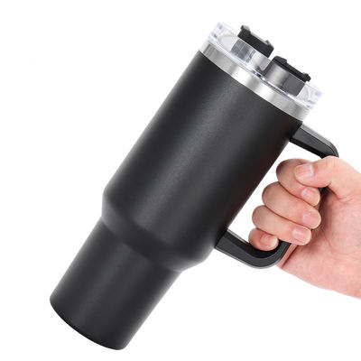 Custom Tumbler Cup Logo Steel Vacuum Insulated 40oz Coffee Mugs With Handle For Travel