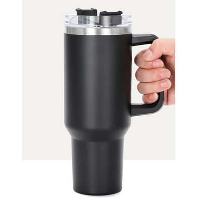 Custom Tumbler Cup Logo Steel Vacuum Insulated 40oz Coffee Mugs With Handle For Travel