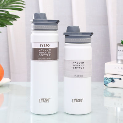 Sports Design Style 750ml Straight Cup Stainless Steel Water Bottle with Wide Mouth