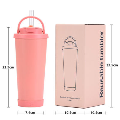 Customized Logo Acceptable Stainless Steel Vacuum Tumbler With Lid And Travel Straw Mug