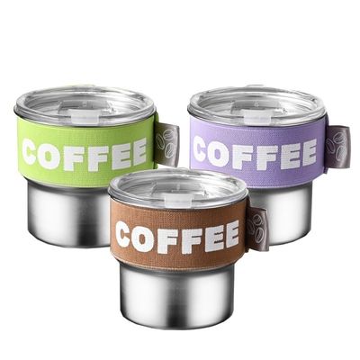 High Appearance 304 Stainless Steel Coffee Cup with Lid Portable and Compact