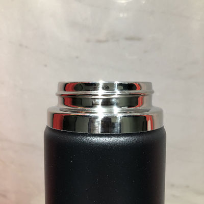 Insulated Flask With Lid 18/8 Stainless Steel Sport Straight Black Drinking Bottle 550ml