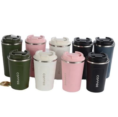 304 Inside and 201 Outside Stainless Steel Water Bottle Coffee Tumbler with Lid 350ml