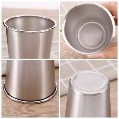 170ML 330ML 500ML Stainless Steel Beer Mug Portable Camping Water Cup With Leather Case