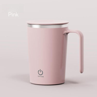 Stainless Steel Mixing Tumbler 400ml Magnetic Stirring Coffee Mug for Office School