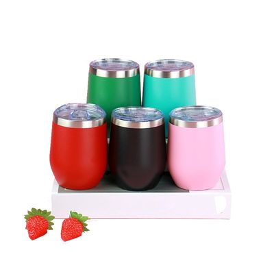 Stainless Steel Egg Wine Tumbler with Color Powder Coating and Double Wall Insulation