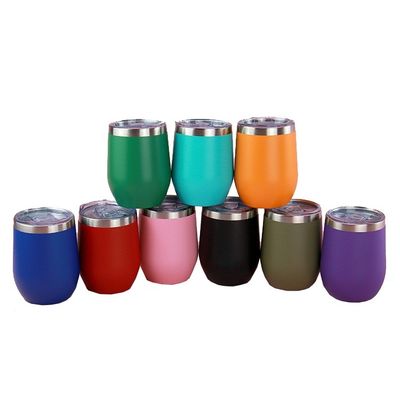 Stainless Steel Egg Wine Tumbler with Color Powder Coating and Double Wall Insulation