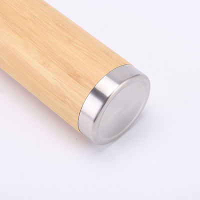 Healthy Advantage Grainy BPA Free Vacuum Insulated Flask Steel Bottles with Bamboo Top