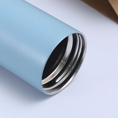 Customized Logo Steel Vacuum Insulated Travel Coffee Mug Water Bottle With Handle And Lid