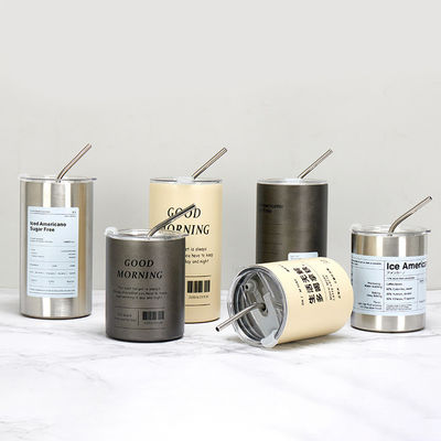 320ml/600ml Double Wall Vacuum Insulated Stainless Steel Tumbler With Straw Coffee Mug