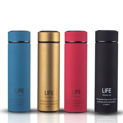 Custom 500ml Stainless Steel Double Layer Rubber Coated Thermos Vacuum Flask for Gym