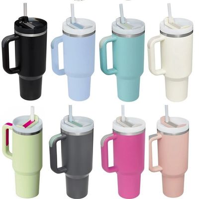 Stainless Steel 40OZ Adventure Custom Logo Travel Tumbler With Handle Customize Color