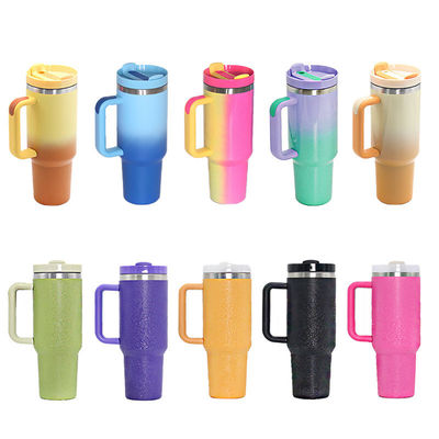 Stainless Steel 40OZ Adventure Custom Logo Travel Tumbler With Handle Customize Color