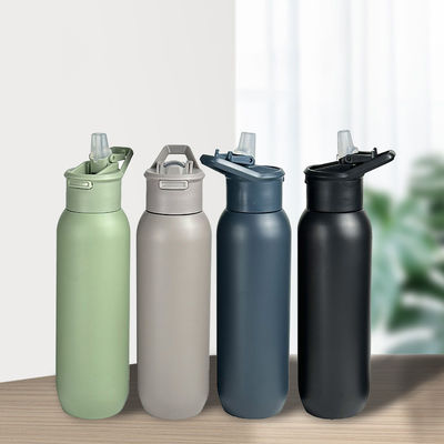 Outdoor Sports Insulated Bottle 32oz Stainless Steel Vacuum Flask with Plastic Lid