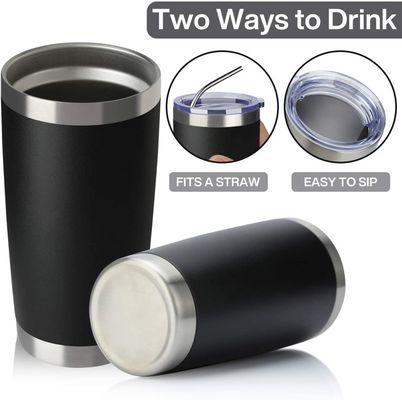 Keeping Drink Hot Cold Drinks Insulated 600ml Metal Water Bottle Car Tumbler with Straw