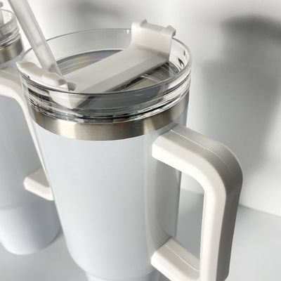 Custom Logo 40oz White Sublimation Stainless Steel Vacuum Flask With Straw Ice Tumbler