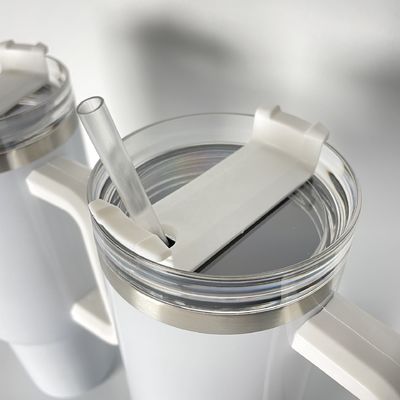 Custom Logo 40oz White Sublimation Stainless Steel Vacuum Flask With Straw Ice Tumbler