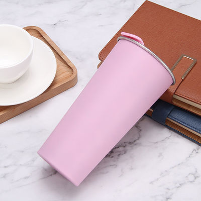 304 Stainless Steel Inside Double Wall Coffee Cups Vacuum Travel Mug With Lid and Straw