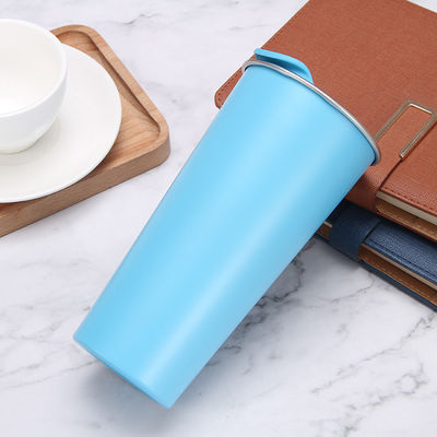 304 Stainless Steel Inside Double Wall Coffee Cups Vacuum Travel Mug With Lid and Straw